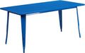Flash Furniture Charis Commercial Grade 31.5" x 63" Rectangular Blue Metal by FlashFurniture