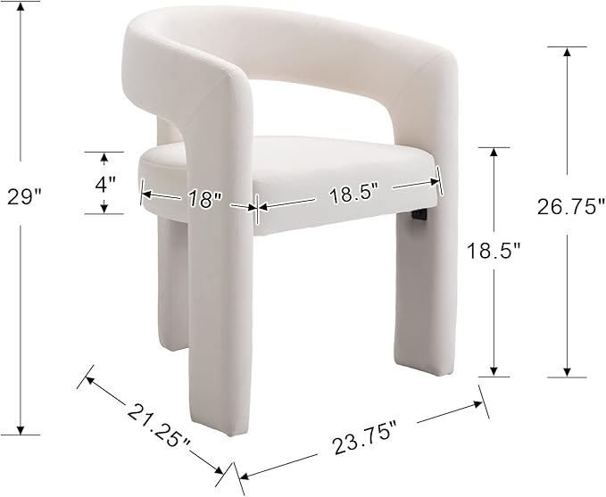 BESTANO Set of 4 Modern Velvet Fabric Upholstered Dining Chairs - Image 3