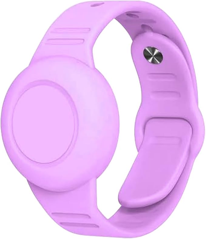 Waterproof Airtag Bracelet,Hidden Airtag Wristband,Anti-Lost Silicone Apple Airtag Holder Case,Airtag Case Cover Accessories Watch Band GPS Tracker-Voliet