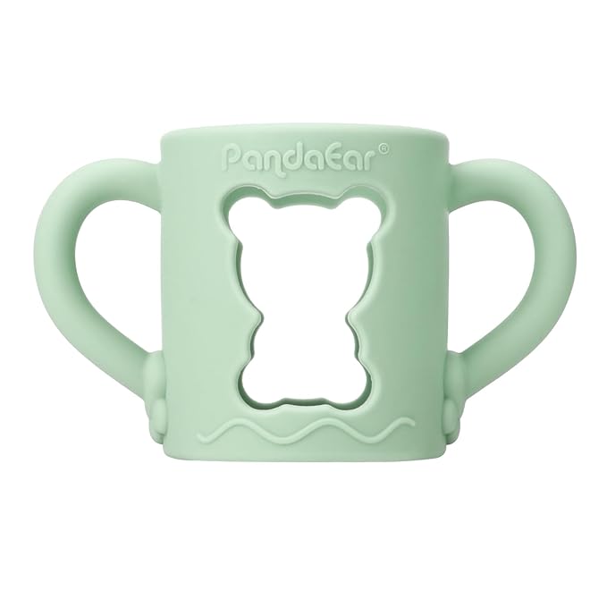 PandaEar 4 Pack Silicone Baby Bottle Handles Compatible with Dr Brown 8 oz/250 ml Narrow Baby Bottles, Baby Feeding Bottle Holder Grips