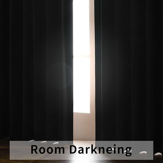 Joydeco Blackout Curtains 84 Inch Long for Bedroom, Thermal Insulated Black Out Curtains 2 Panels Set, Room Darkening Drapes for Living Room Window (W52 x L84 Inch, Red)