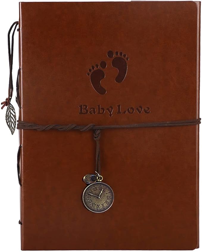 Photo Album 4x6 160 Photos, Leather Photo Albums with Writing Space With 30 Writing Paper, Travel Family Wedding Kids Graduation Ultrasound Baby Picture Album Scrapbook Photo Album