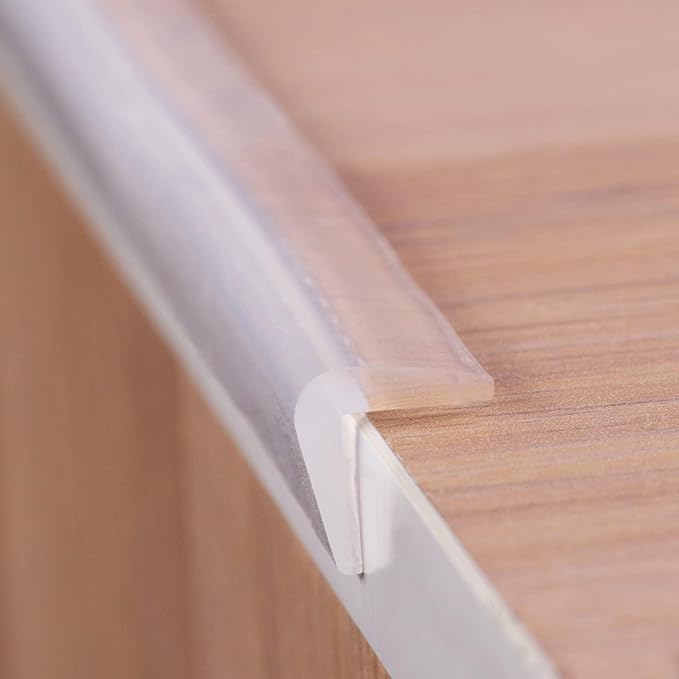 Edge Protector 100% Silicone, Baby Proofing Corners Clear Guards, Pre-Tape Adhesive Soft for Kids Safety, Child Table Cabinets Furniture Bumper (2/5x2/5 in, 6 FT)