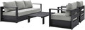 Modway Tahoe Aluminum 4-Piece Outdoor Patio Set in Gray Gray by Modway