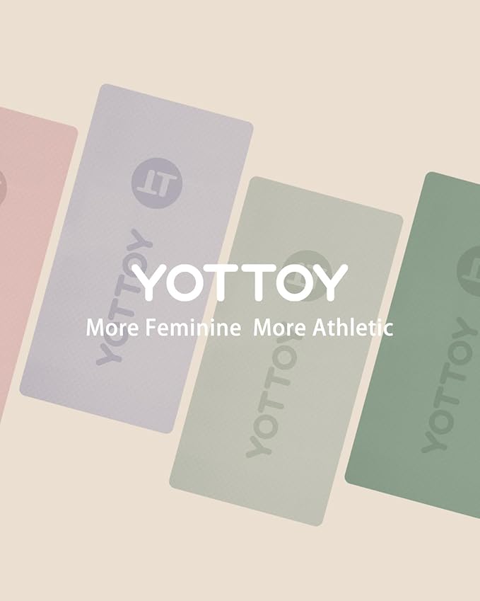 YOTTOY Yoga Mat, 72"x 32"x1/3" Extra Wide Non-Slip Exercise Fitness Yoga Mats,Eco-Friendly TPE Exercise Mats for Women Men Home Workout with Strap Bag