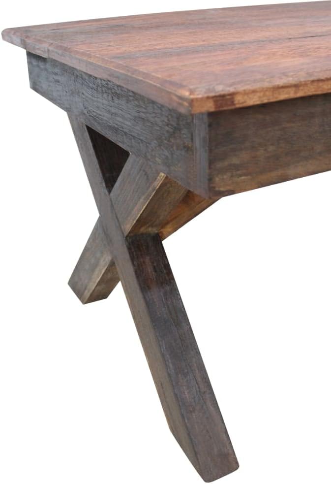 Rustic Farmhouse Handmade Coffee Table from Mixed Recycled Wood, 43.3L x 23.6W - Image 4