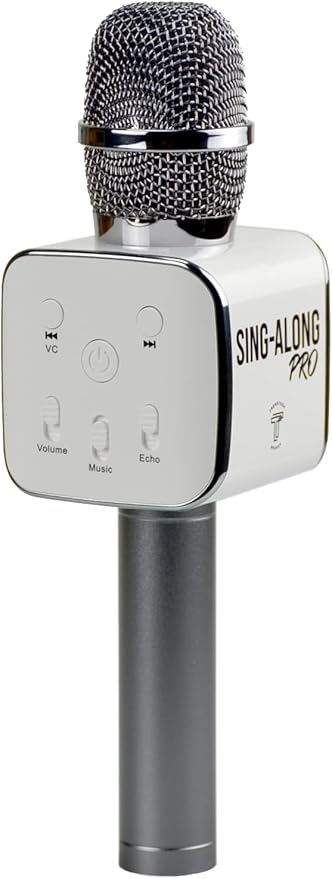 Sing-Along PRO Bluetooth Microphone - Wireless Karaoke Mic for Kids & Adults - Portable Home Karaoke Mic with Stereo Audio - Black