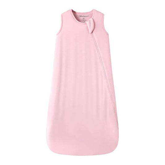Mosebears Unisex Baby Sleep Sack 1.0 TOG, Supersoft Rayon Made from Bamboo Wearable Blanket with 2-Way Zipper (Blush,18-36 Months)