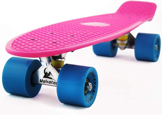 Skateboards Complete 22 Inch Mini Cruiser Retro Skateboard for Kids Boys Youths Beginners