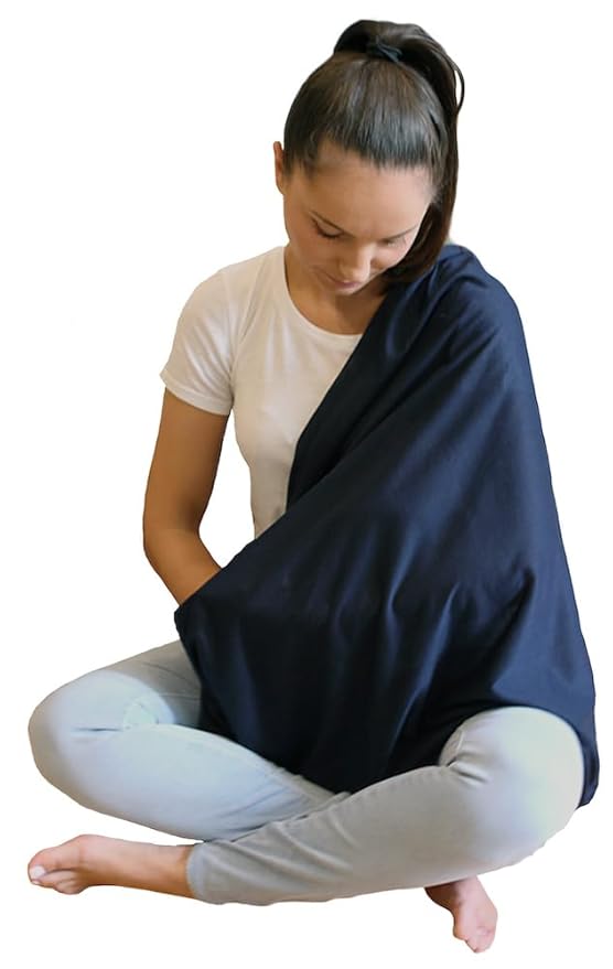 LK Baby Infinity Nursing Scarf Breastfeeding Cover Ultra Soft (3pk Grey/Navy/Black)