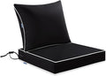 MIULEE Black Outdoor Seat Cushion 22x24 Inch Waterproof & 3 Year Fade Resistant by MIULEE