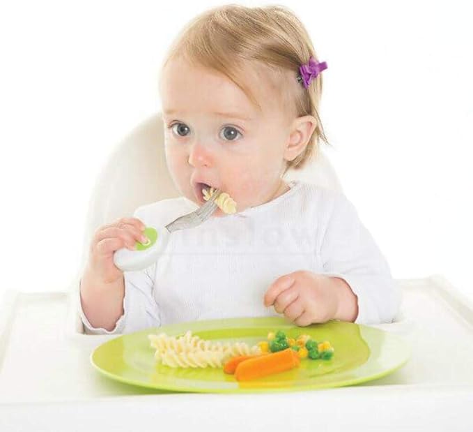 doddl Toddler Utensils, Ergonomic Fork Spoon and Knife Set for Self Feeding, Stainless Steel Silverware for 1-3 Year Olds, BPA Free, Dishwasher Safe (Aqua)