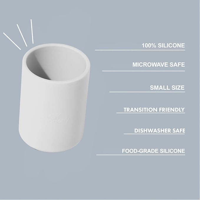 Avanchy Silicone Training Cup – 12 oz Open Cup for Toddlers and Infants – Ideal for Baby Led Weaning and Transitioning from Bottles, Black