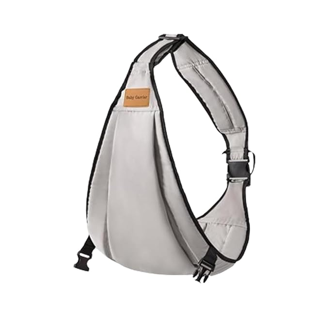 Baby Sling Carrier Toddler Carrier One Shoulder Adjustable Shoulder Strap Labor-Saving Baby Sling 10-45lbs(Grey,Cloth)