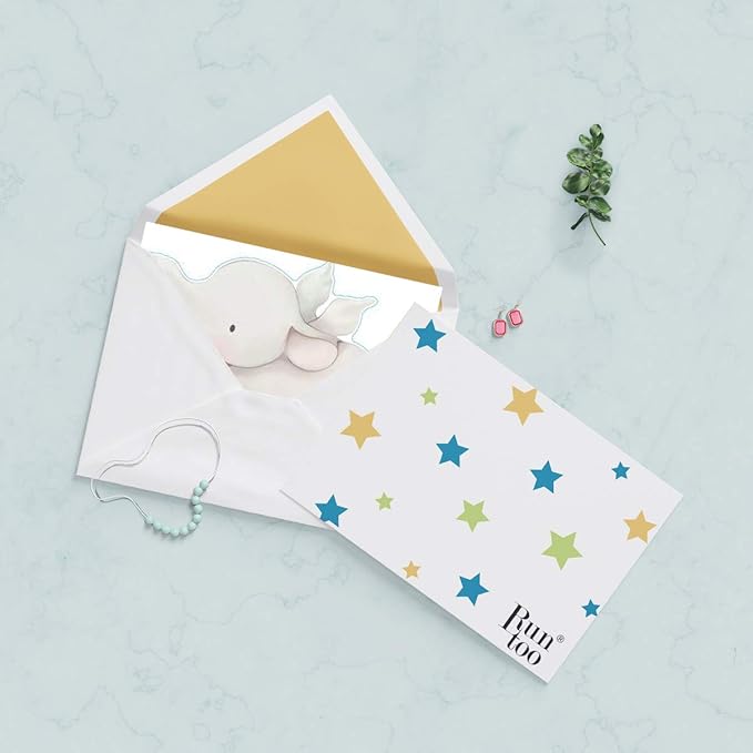 Runtoo Elephant Wall Decal Kids Animals Art Wall Stickers Baby Nursery Bedroom Space Wall Décor