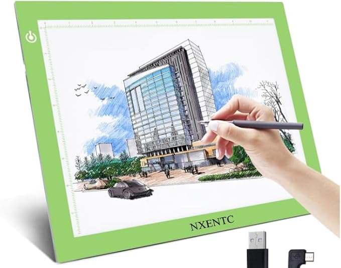 Tracing Light Table Ultra-Thin A4 LED Copy Board NXENTC Light Pad Drawing Display Pad Brightness Adjustable Stencil Artist Art Tracing Tatto Table Green