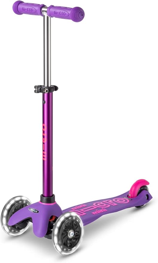 Micro Kickboard Mini Deluxe LED Three-Wheeled Lean-to-Steer Swiss-Designed Micro Scooter