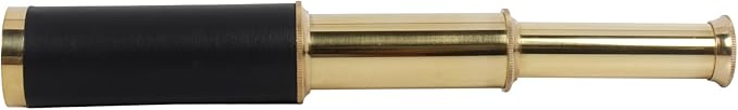 9" Pirate Telescope Handheld Brass Telescope Nautical Spyglass Monucular with Wooden Box