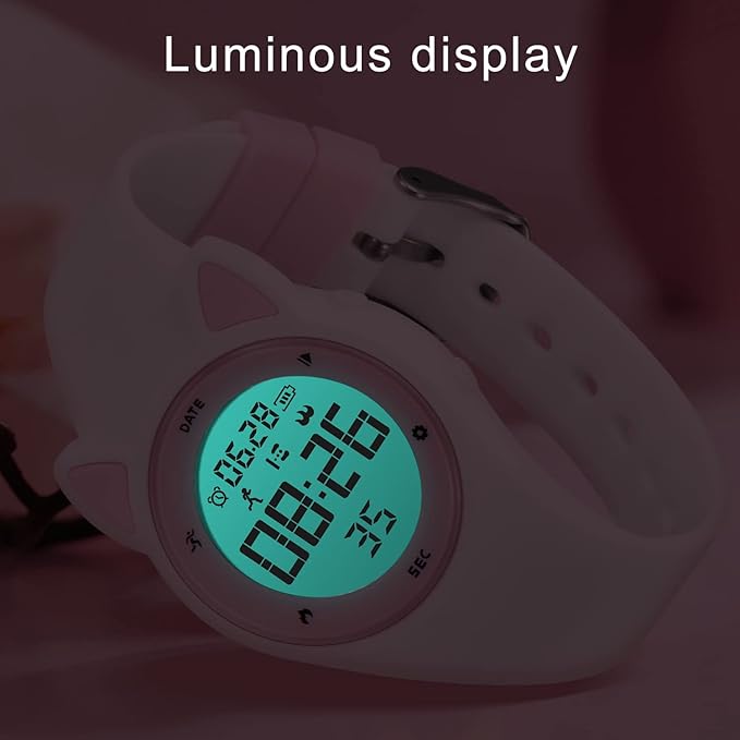 Kids Watches for Girls Boys Digital Sport Watch with Step Counter Pedometer Vibration Alarm Clock, No App Waterproof Fitness Tracker Kids Watch Boys Girls Teens Students Ages 5-16