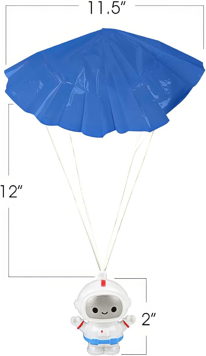 ArtCreativity 24-Pack / 2" Mini Astronaut Paratroopers – Durable Parachute Toys for Kids – Space-Themed Party Favors, Astronaut Piñata Fillers, and Goodie Bag Toys