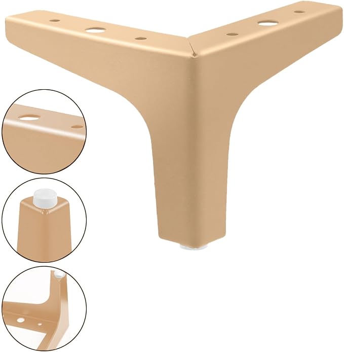 AODIOU Furniture Legs Modern Feet: Gold Metal Furniture Legs 4 Inch DIY - Image 5
