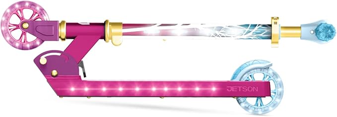 Jetson Character Kids Kick Scooter, LED Lights on Stem & Light-Up Wheels, Lightweight Frame, Height-Adjustable Handlebar, Lean-to-Steer System, Easy-Fold Mechanism