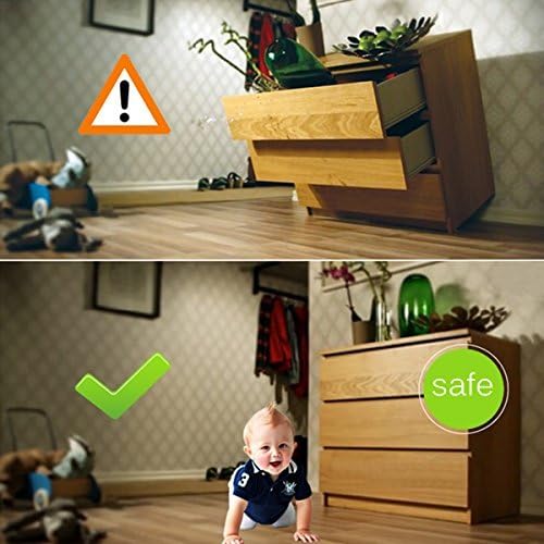 UCEC 2 Pack Adjustable TV Safety Straps, No-Drill Adhesive Anti-Tip Furniture Anchors for Baby Proofing, Flat Screens Fix to Wall,Cabinet,Stand Or Desk, Earthquake Straps