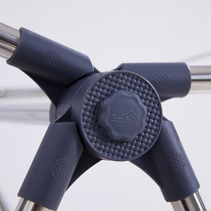 TRES BELLE 25NEW Stainless Steel Clothes Drying Rack(M)–Foldable,Lightweight,No-Slip Rods,Made in Korea,Indoor & Outdoor Use,Rust-Resistant,Towels,Underwear,Baby Clothes Drying–M Sizes