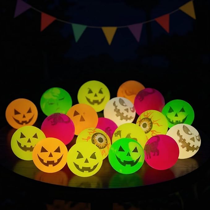 Halloween Decorations, Glow in The Dark Balls, 72 Packs , Party Favors and Goodie Bag Fillers