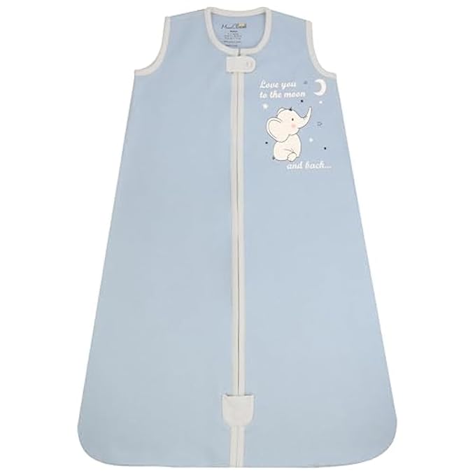 Baby Sleep Sack 1.0 TOG, Organic Cotton Baby Wearable Blanket with Two-Way Zipper, Swaddle Transition Baby Sleeping Bag, All-Season Sleep Sack for Newborn Infant Toddler Boy Girl, 6-12 Months, 1-Pack