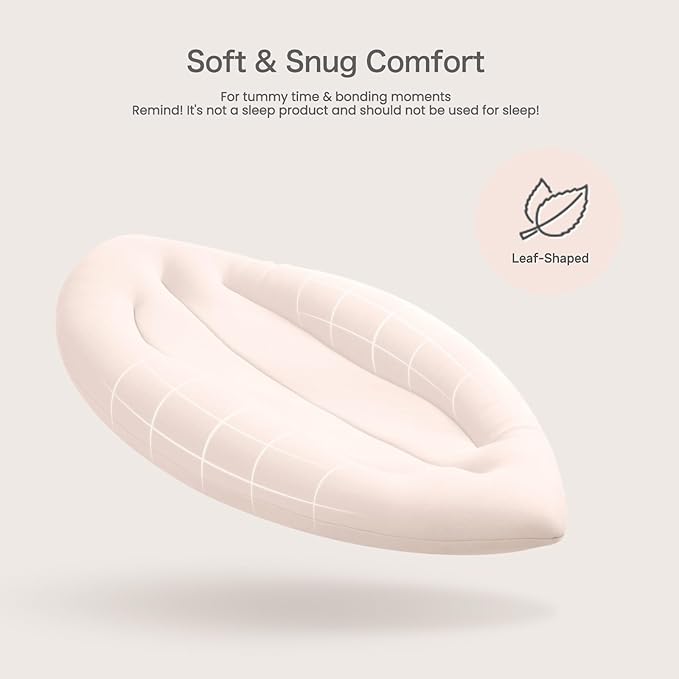 Baby Lounger for Newborn: Skin-Friendly & Breathable for 0-12 Months Infant Tummy Time Playtime & Diaper Changes - Portable & Lightweight Cushion for New Parents