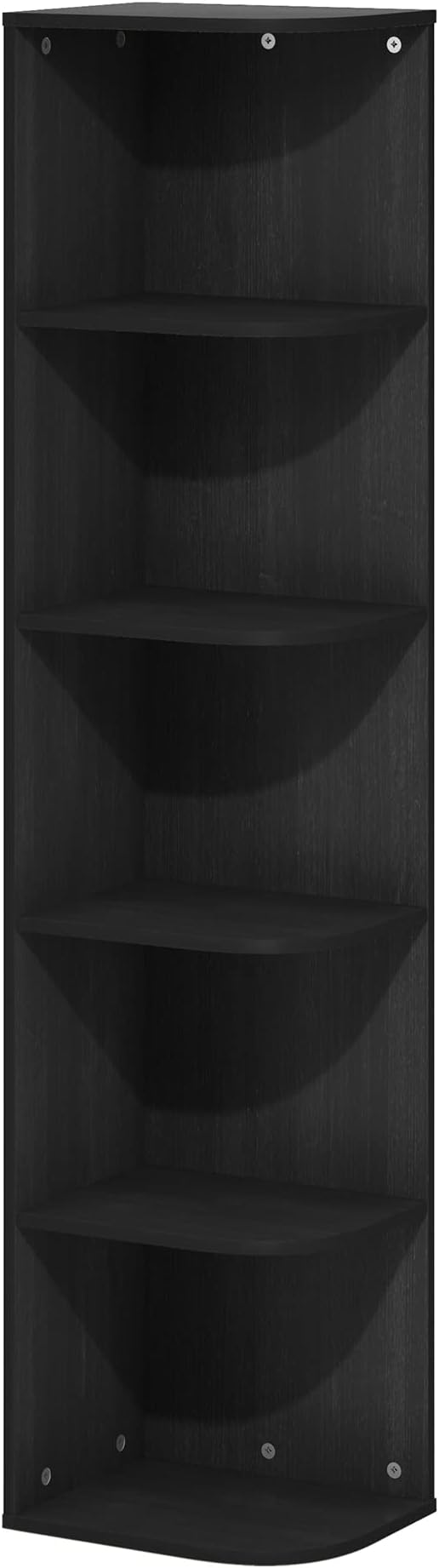Furinno Pasir 5-Tier Corner Open Shelf Bookcase, Blackwood