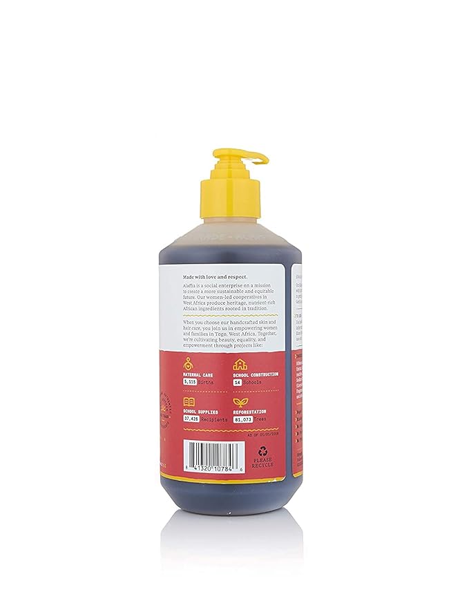 Alaffia Babies and Kids Shampoo and Body Wash, Gentle and Calming Support for Soft Hair and Skin with Shea Butter, Neem, and Coconut Oil, Fair Trade, Coconut Strawberry, 16 Fl Oz