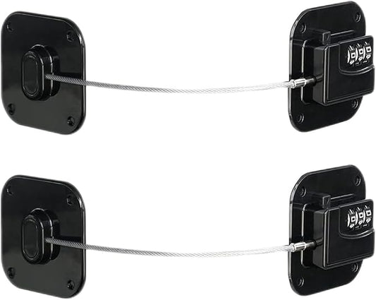 Child Safety Cabinet Locks, Fridge Lock with Combination, Closet Lock,Cabinet Lock,Child Proof Refrigerator Lock(Black 2Pcs)