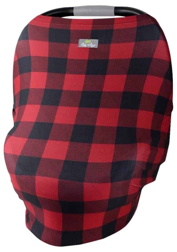 Itzy Ritzy 4-in-1 Nursing Cover, Car Seat Cover, Shopping Cart Cover & Infinity Scarf – Breathable, Multi-Use Nursing Cover Up for Breastfeeding, Carseat Canopy & Stroller Cover (Buffalo Plaid)