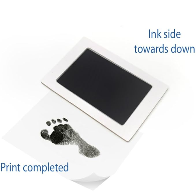 Extra Large Clean Touch Ink Pad for Baby Handprints and Footprints – Inkless Infant Hand & Foot Stamp – Safe for Babies, Doesn’t Touch Skin – Perfect Family Memory or Gift by Tiny Gifts, Black