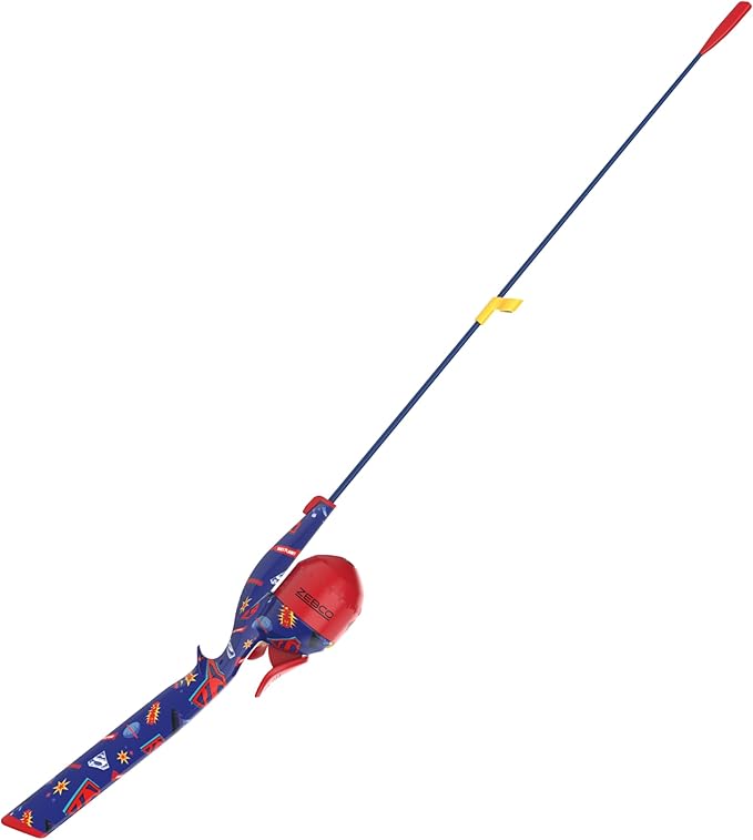 Zebco Youth 29-Inch Floating Spincast Reel and Fishing Rod Combo, Size 20 Reel, Pre-Spooled with 6-Pound Cajun Line