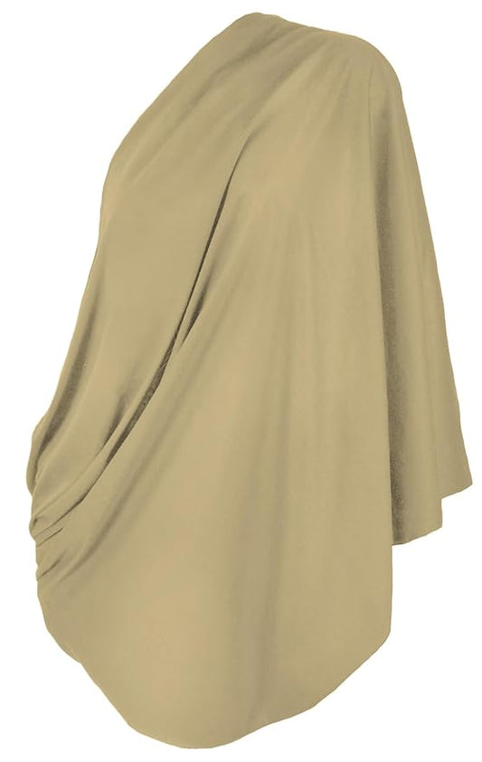 LK Baby Infinity Nursing Scarf Breastfeeding Cover Ultra Soft Premium Jersey Polyester- 100% AZO free and Safe for Baby (Natural Beige)