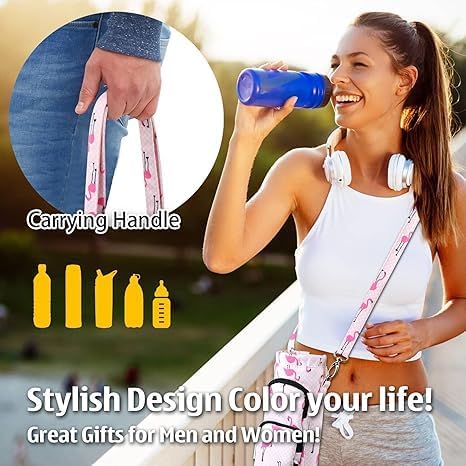 Betsey Johnson Insulated Water Bottle Pouch Holder Carrier Crossbag with Adjustable Shoulder Strap - Lightweight Polyester Accessories with Pockets Good for Hiking Sports