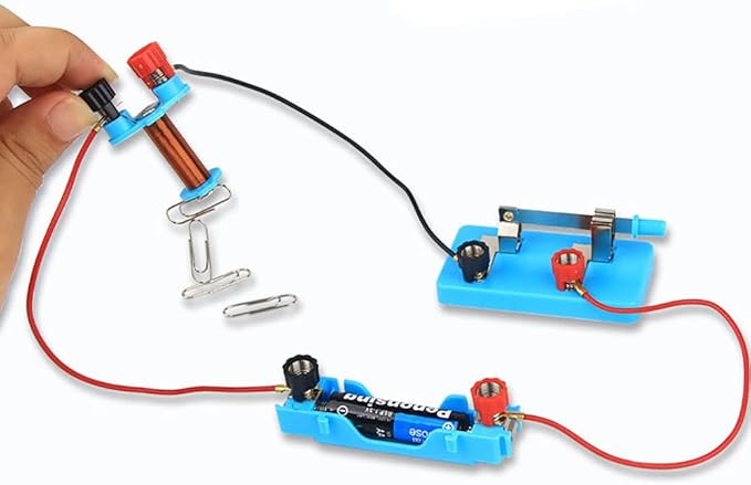 Science Magnets Experiment Set for Kids Electricity and Magnetism Kit for Students Stem Kit Physics Lab Basic Circuit Tools for Learning Starter
