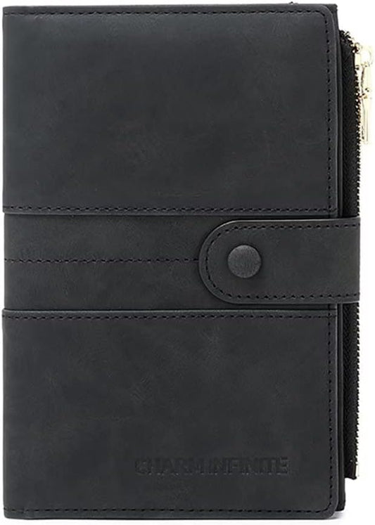 Mudono Passport and Card Holder for Women RFID Blocking Card Case Slim Travel Wallet Change Purse with Vaccine Card Slot