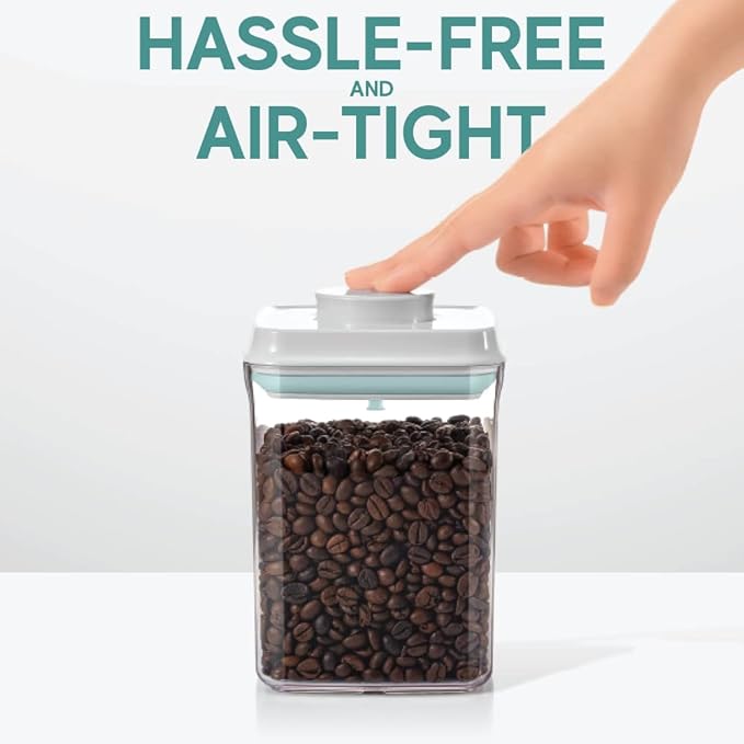 BopTop (4pc Set) Airtight Food Storage Container – Mechanical Silicone Seal Canister - BPA-Free Stackable - 1.3Qt/2.1Qt/2.8Qt/3.5Qt