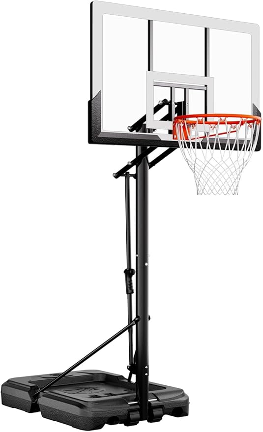 Mayfire Kids Basketball Hoop Adjustable Height 4-8.5 FT, Portable Basketball Goal System with 33'' Shatterproof Backboard for Kids Youth Teens in Driveway, Backyard, Outdoor Play