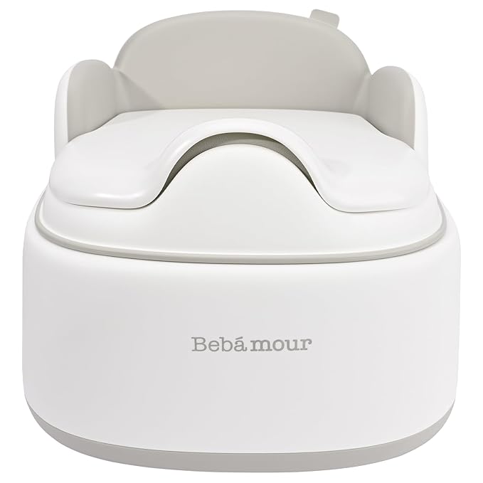 Bebamour Potty Training Toilet 3 in 1 Multi-Functional Potty Seat Detachable Baby Potty Step Stool Anti-Slip Stable Potty Training Toilet with 100 Pack Trash Bags for Baby Toddler Kids(Coffee)