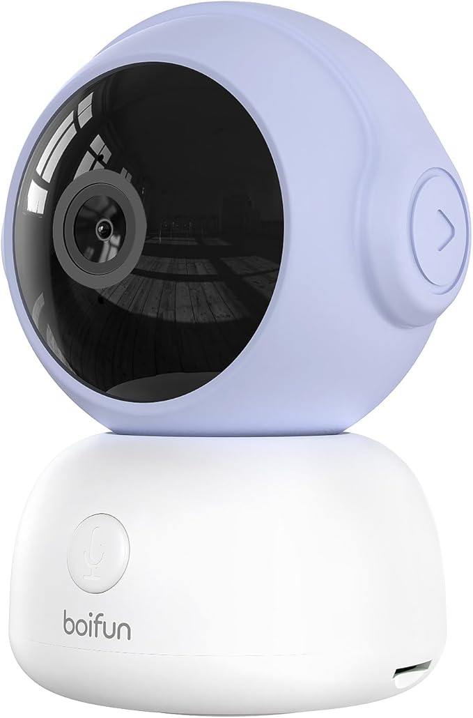 BOIFUN Additional Baby Camera Specifically Compatible with Baby2TM Video Baby Monitor, 360° Camera with Night Light, Auto Tracking, AI Motion & Sound Detection, Two-Way Audio