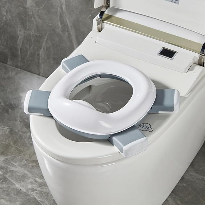 Kids Travel Potty | Foldable Car Potty | Potty Training Toilet w/Travel Bag & Potty Liners for Indoor and Outdoor (Gray)