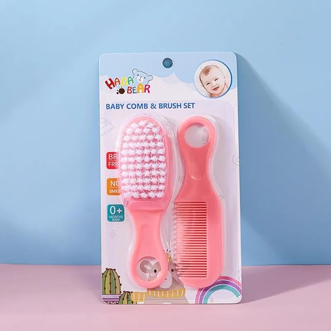 Baby Comb and Brush Set – Soft Bristles for Newborns, Toddlers & Infants | Gentle Scalp Care | BPA-Free, Hypoallergenic | Baby Hairbrush for Cradle Cap & Sensitive Skin (Bright Yellow)