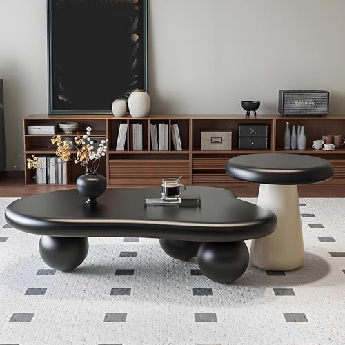 Eco-Friendly Vintage Cream Coffee Table – Sturdy Round Legs, Smooth Finish - Image 2