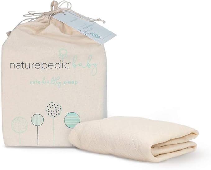 Naturepedic Organic Crib Mattress Cover - Skin Friendly, Breathable & Absorbent Crib Mattress Protector - Removable Mattress Pad for Baby and Toddler Bed - Fitted Ivory