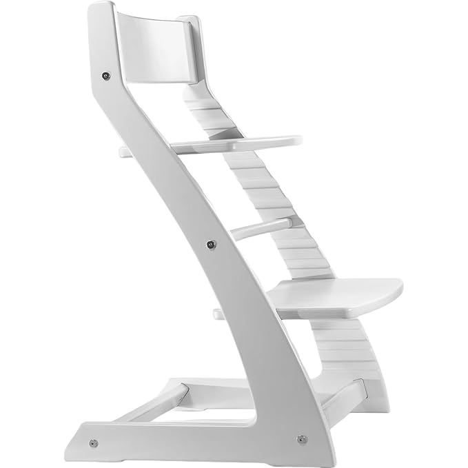 FORNEL Modern White Wooden High Chair | The Forever Chair That Grows from Toddler to Adult (200 lb) | Sleek, Easy-to-Clean Scandinavian Design